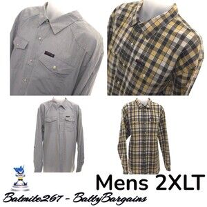 LOT of 2 ATG Wrangler Men's 2XL Tall L/S 2XT Shirt  All Terrane Plaid